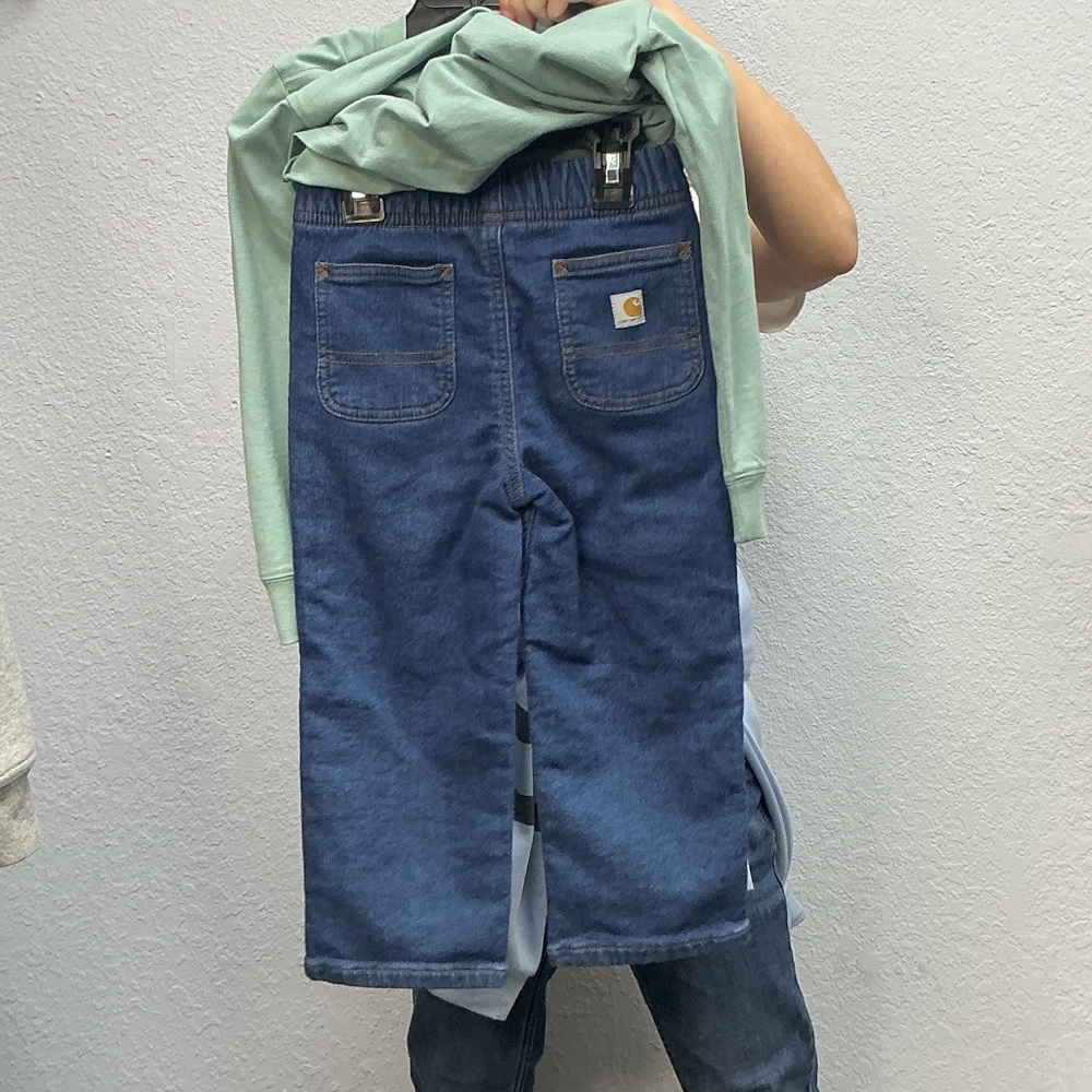 NWT Carhartt Kids Sz 3T Mint Dog Graphic LSS and Matching Denim Pant Set - Picture 6 of 9